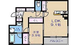 モンテリブロ 1LDKの間取図画像