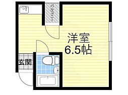 ジオナ新今里 ワンルームの間取図画像