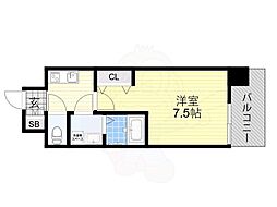ルイレジデンス天王寺町北 1Kの間取図画像