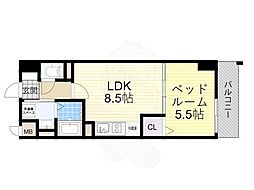 リアライズ今里南 1LDKの間取図画像
