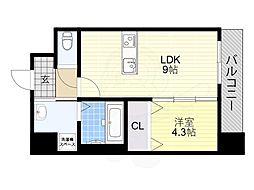(仮称)フォーゼ舟橋 1LDKの間取図画像