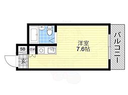 朝日プラザプロシード桃谷東 ワンルームの間取図画像