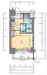 プレデコート北田辺 1Kの間取図画像