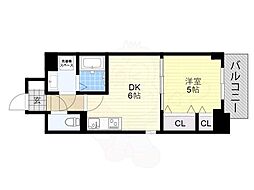 リアライズ鶴橋東2 1LDKの間取図画像