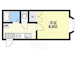 大道ハイツ 1Kの間取図画像