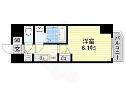 アクアプレイス天王寺2 1Kの間取図画像