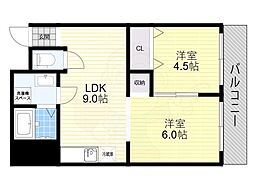 メゾン南桃園 2LDKの間取図画像