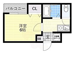 ウイング1997 1Kの間取図画像