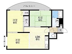 シャトークレインヒル 3LDKの間取図画像