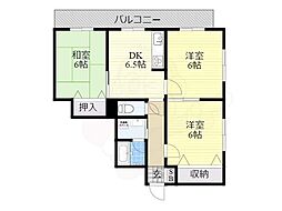 クラール・プラッツ 3DKの間取図画像