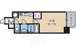アクアプレイス天王寺2 1Kの間取図画像