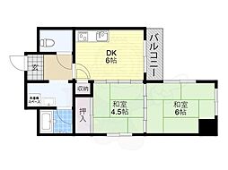 アヴァンセ大道 2DKの間取図画像
