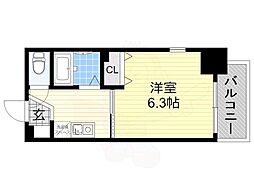 エステムコート四天王寺夕陽丘 1Kの間取図画像