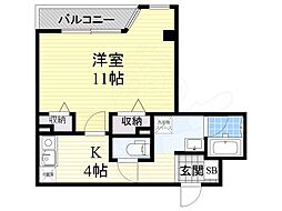 アウローラ 1Kの間取図画像