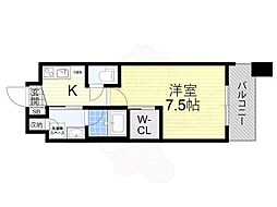 WELLSQUARE阿倍野 1Kの間取図画像
