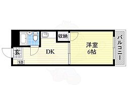 マンション葵 1DKの間取図画像