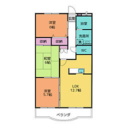 Ｎ．Ｙ　III 3階3LDKの間取り