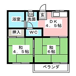 サニーレジデンス 2Kの間取図画像