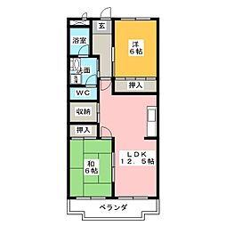 アーバニティ幸 2LDKの間取図画像