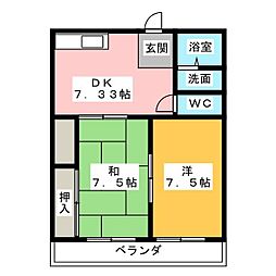 コーポ佐野2 2DKの間取図画像