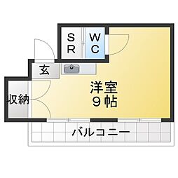 ハートイン野並 ワンルームの間取図画像