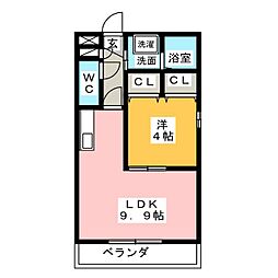 アンフィニ松が根 1LDKの間取図画像