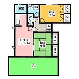 トルースヒルズITMF 2LDKの間取図画像