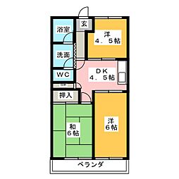 タカネハイツ 3DKの間取図画像
