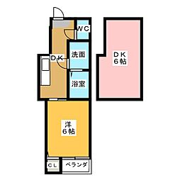 ニューサンライズ 1Kの間取図画像