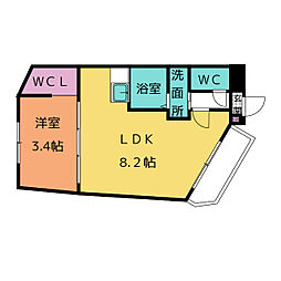 MOVE野並 1LDKの間取図画像