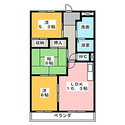 フォレストサイドK-3 3LDKの間取図画像