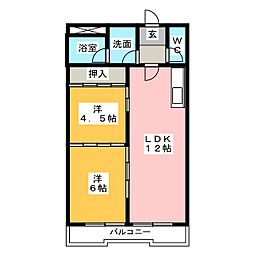 クリエイティブ.1富士 2LDKの間取図画像