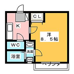 シャムロック野並 1Kの間取図画像