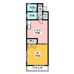 フィレンツェ 1LDKの間取図画像