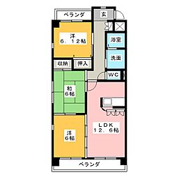 ライファスN水広 3LDKの間取図画像