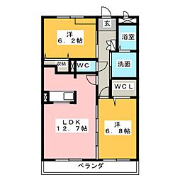 グランソレイユ水広 2LDKの間取図画像