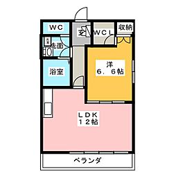 グリーンハイツ水広下 1LDKの間取図画像