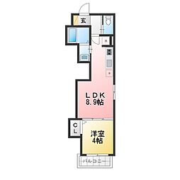 MYノアーヴェ 1LDKの間取図画像