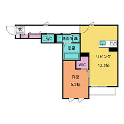 フォレスト高島 1LDKの間取図画像