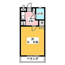ハイツ香蘭 1Kの間取図画像