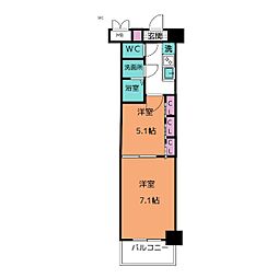 S-RESIDENCE神沢afford 2Kの間取図画像