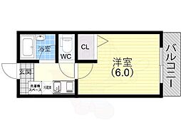 コンフォート 1Kの間取図画像