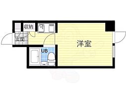 リベット甲子園 ワンルームの間取図画像