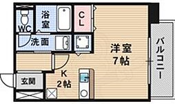 ダイドーメゾン阪神西宮 1Kの間取図画像