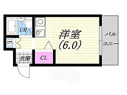 ロイヤルメゾン甲子園口5 ワンルームの間取図画像