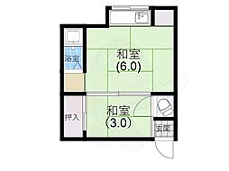 さくら荘 2Kの間取図画像