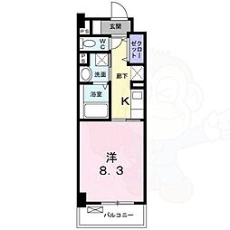 ミルト熊野 1Kの間取図画像