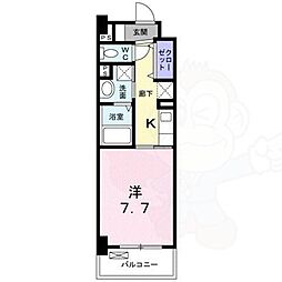 ミルト熊野 1Kの間取図画像