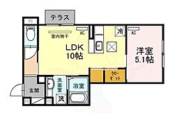 D-roomWESTPARK西宮北口 1LDKの間取図画像