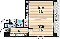 キャッスルプラザ甲子園アネックス 2Kの間取図画像